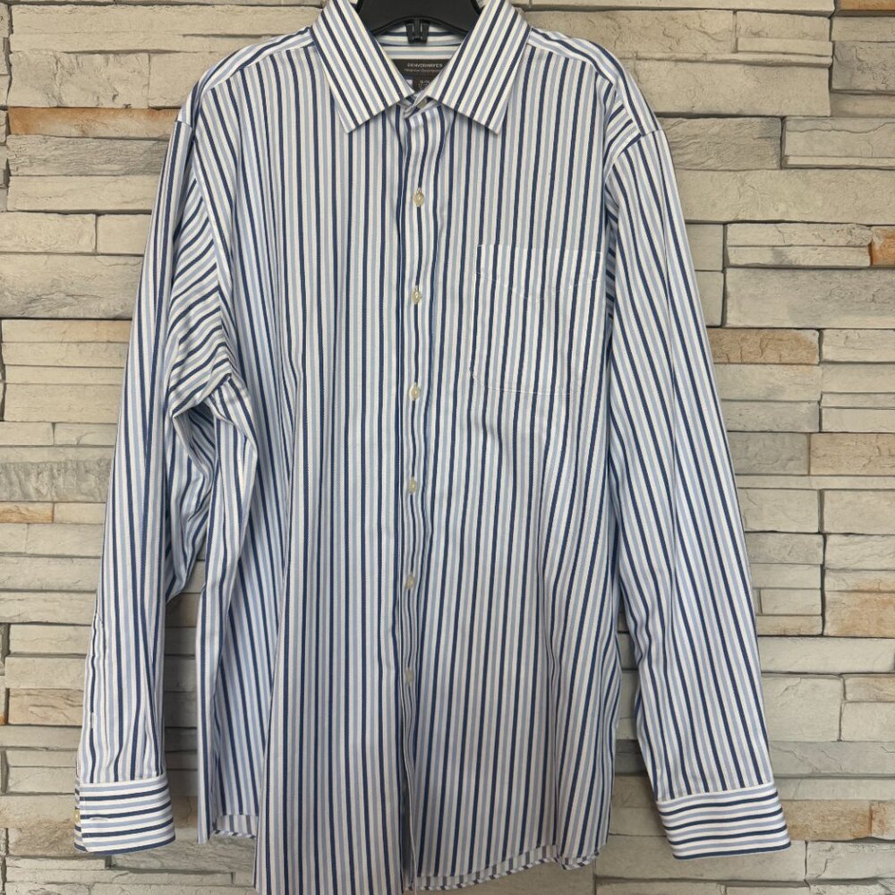 3/$20, Denver Hayes Men's Long Sleeve Button-up Striped Shirt, 100% Cotton XL - Picture 2 of 13